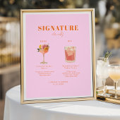 Modern Bold Font His & Hers Drinks Wedding ポスター