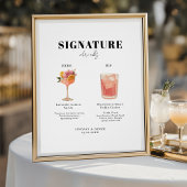 Modern Bold Font His & Hers Drinks Wedding ポスター