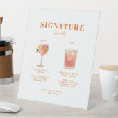 Modern Bold Font His & Hers Drinks Wedding 台座サイン (インサイチュ)
