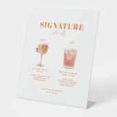 Modern Bold Font His & Hers Drinks Wedding 台座サイン (正面)
