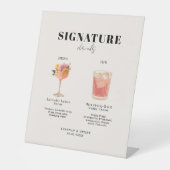 Modern Bold Font His & Hers Drinks Wedding 台座サイン (正面)