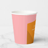 Modern Bold Geometric Pink Orange Bridal Shower 紙コップ (右)
