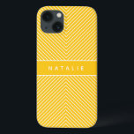 Modern bold, graphic geometric stripe personalized iPhone 13ケース<br><div class="desc">Modern,  bold,  graphic geometric personalized chevron stripe  design. Color can be changed.</div>