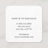 Modern Bold Green Faux Metal Scissors Hair Stylist スクエア名刺 (裏面)