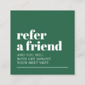 Modern Bold Green White Beauty Salon 紹介カード (正面)