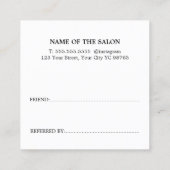 Modern Bold Green White Beauty Salon 紹介カード (裏面)