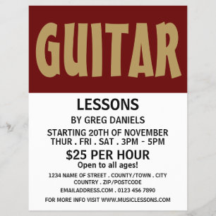 Modern Bold, Guitar Lessons Advertising チラシ