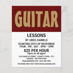 Modern Bold, Guitar Lessons Advertising チラシ