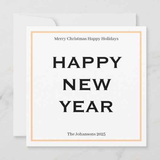 Modern Bold Holiday Card | Custom Text Minimalist  シーズンカード (正面)