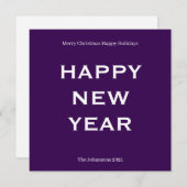 Modern Bold Holiday Card | Custom Text Minimalist  シーズンカード (正面/裏面)