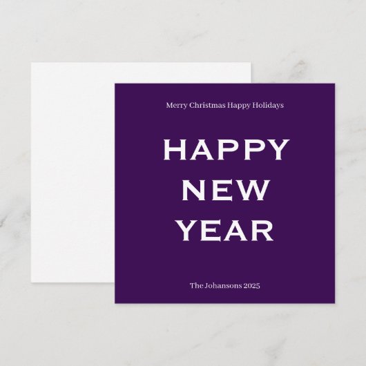 Modern Bold Holiday Card | Custom Text Minimalist  シーズンカード (正面/裏面)