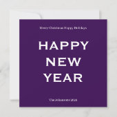 Modern Bold Holiday Card | Custom Text Minimalist  シーズンカード (正面)