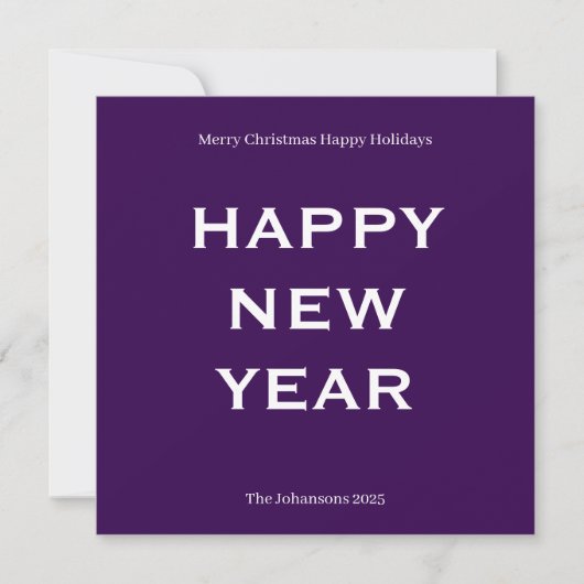 Modern Bold Holiday Card | Custom Text Minimalist  シーズンカード (正面)