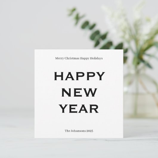 Modern Bold Holiday Card | Custom Text Minimalist  シーズンカード (スタンド正面)
