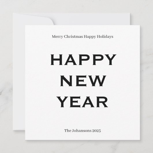 Modern Bold Holiday Card | Custom Text Minimalist  シーズンカード (正面)