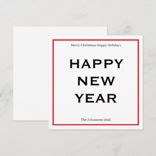 Modern Bold Holiday Card | Custom Text Minimalist  シーズンカード (正面/裏面)