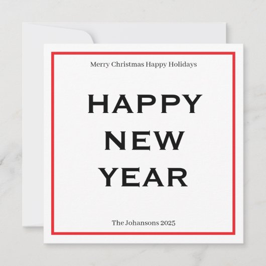 Modern Bold Holiday Card | Custom Text Minimalist  シーズンカード (正面)