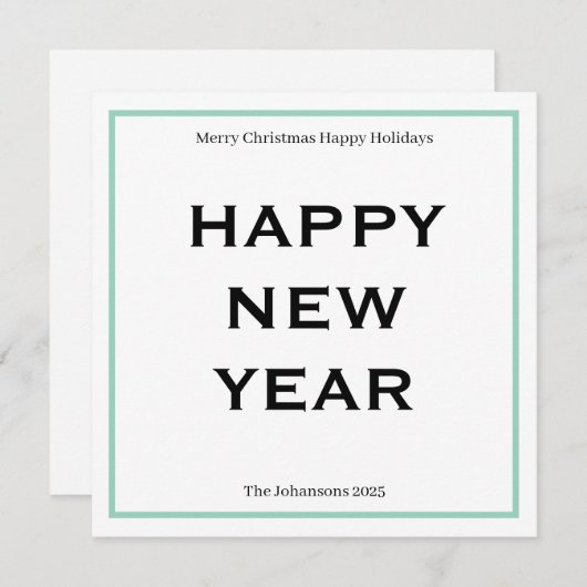 Modern Bold Holiday Card | Custom Text Minimalist  シーズンカード (正面/裏面)