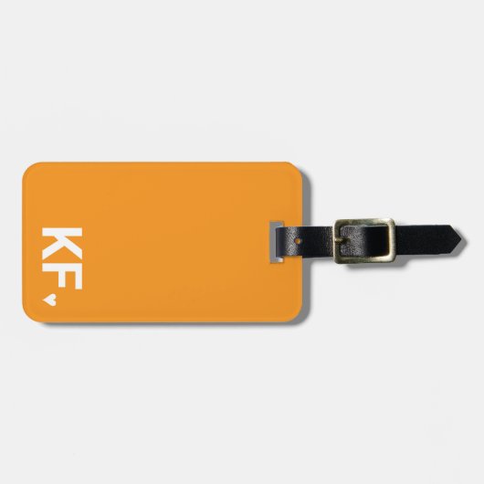 Modern Bold Initial Monogram Heart Personalized ラゲッジタグ (正面横)