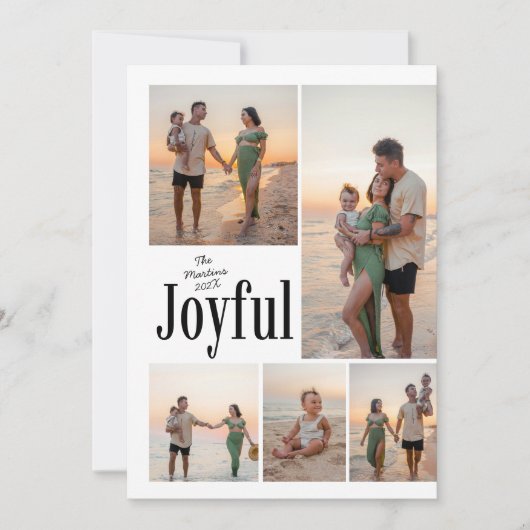 Modern Bold Joyful Holidays Family Photo シーズンカード (正面)
