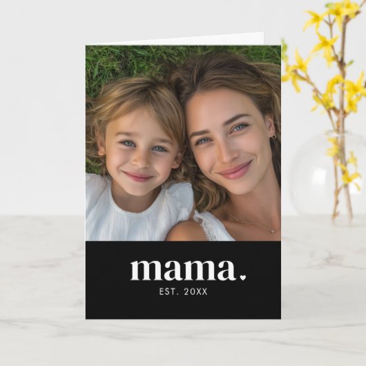 Modern Bold Mama Photo カード (黄色い花)