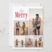 Modern Bold Merry Family Photo Christmas シーズンカード (正面)