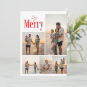 Modern Bold Merry Family Photo Christmas シーズンカード (スタンド正面)