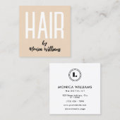 Modern bold minimalist hair salon スクエア名刺 (正面/裏面)