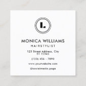 Modern bold minimalist hair salon スクエア名刺 (裏面)