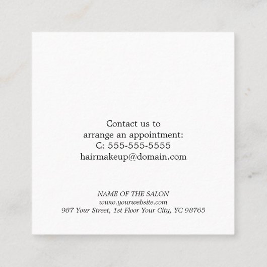 Modern Bold Pastel White Salon Shop 割引カード (裏面)