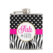Modern Bold Pattern Fifty & Fabulous 50th Birthday フラスク (正面)