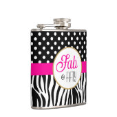 Modern Bold Pattern Fifty & Fabulous 50th Birthday フラスク (右)