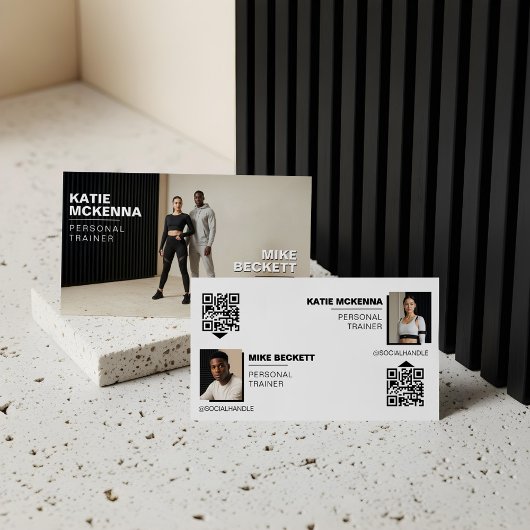 Modern Bold Personal Fitness Trainer Coach Photos 名刺