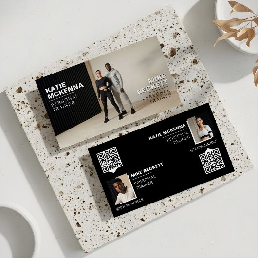 Modern Bold Personal Fitness Trainer Coach Photos 名刺