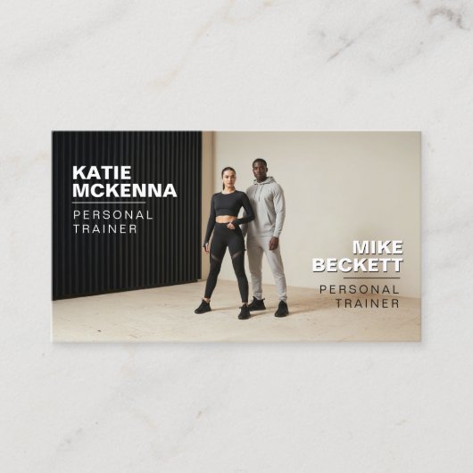 Modern Bold Personal Fitness Trainer Coach Photos 名刺 (正面)