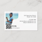 Modern Bold Personal Trainer Fitness Photos QR 名刺 (裏面)