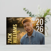 Modern Bold PhotoPop Graduation  箔招待状 (立ち正面)