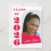 Modern Bold Pink Script Graduation Party 招待状 (正面)