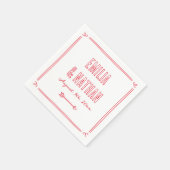 Modern Bold Retro Hand Drawn Cupid Wedding スタンダードカクテルナプキン (角)