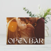Modern Bold Retro Open Bar FullBleed Photo Wedding セーブザデート (スタンド正面)