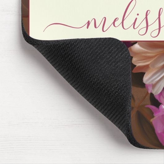 Modern Bold Rustic Floral | Girly Gift マウスパッド (コーナー)