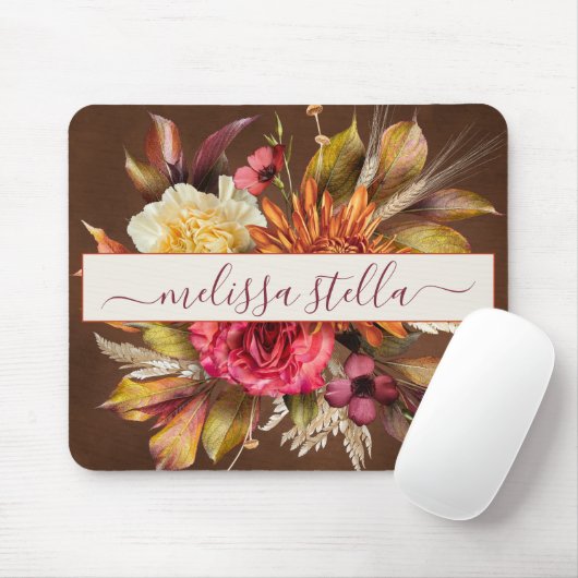 Modern Bold Rustic Floral | Girly Gift マウスパッド (マウス)
