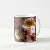 Modern Bold Rustic Floral | Monogram Gift コーヒーマグカップ (正面右)