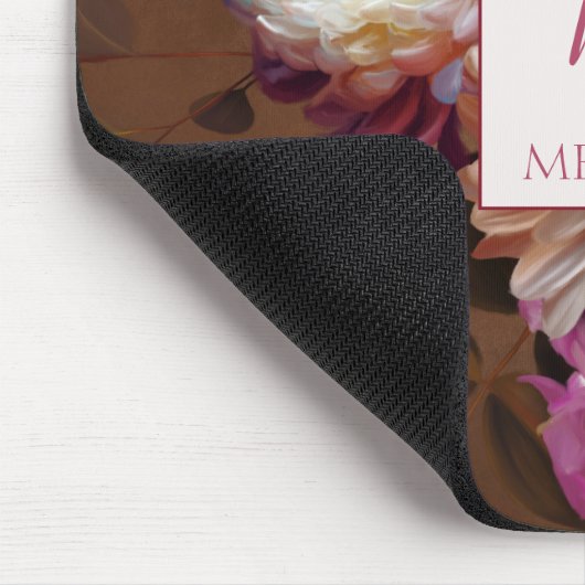 Modern Bold Rustic Floral | Monogram Gift マウスパッド (コーナー)