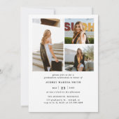 Modern Bold Script Graduate 4 Photo Graduation 招待状 (裏面)