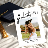 Modern Bold Script Graduate 4 Photo Graduation 招待状