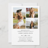 Modern Bold Script Graduate 4 Photo Graduation 招待状 (裏面)