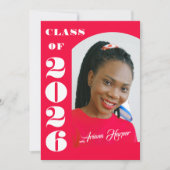 Modern Bold Script Pink Graduation Announcement 招待状 (正面)