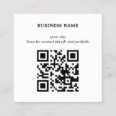 Modern Bold Stripes Green Deep Red QR code スクエア名刺 (裏面)