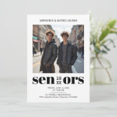 Modern Bold Twins Sibling Senior Graduation TMF26 招待状 (スタンド正面)